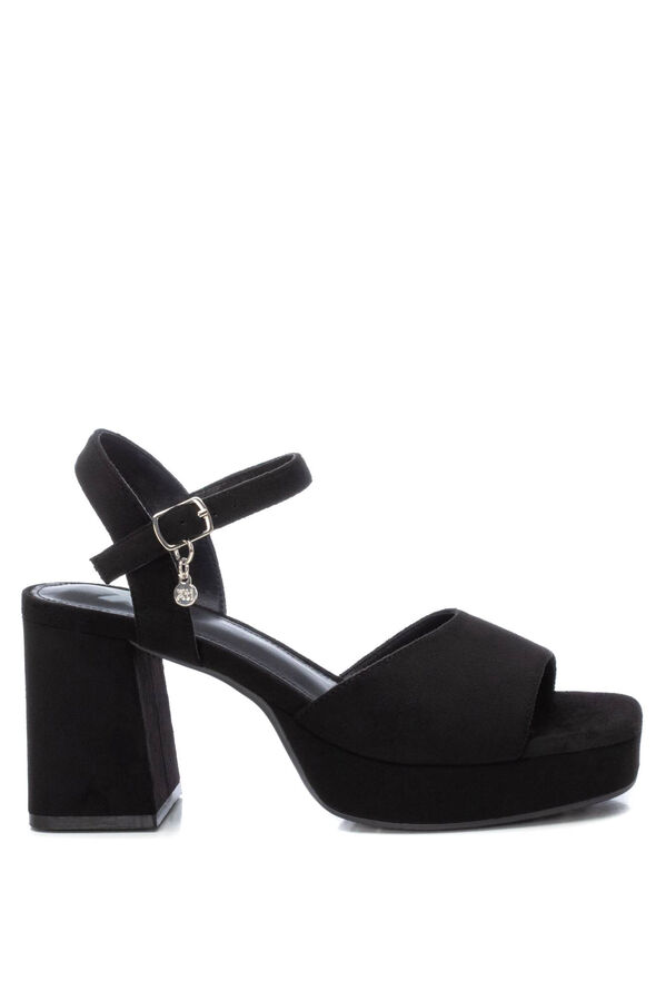 XTI sand&aacute;lia feminina camur&ccedil;a  preto