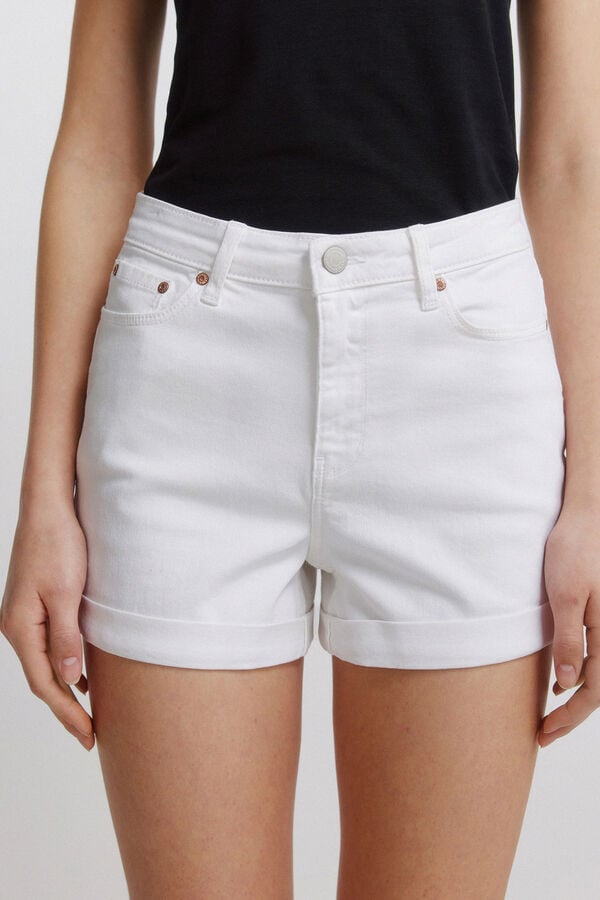 Springfield Short mid-rise jeans white