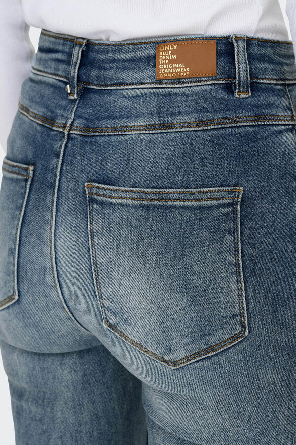 Springfield Jeans à boca de sino de cintura alta azulado
