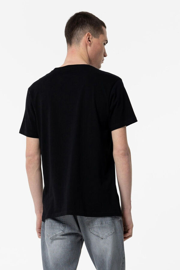 Springfield T-Shirt mit Print vorne schwarz