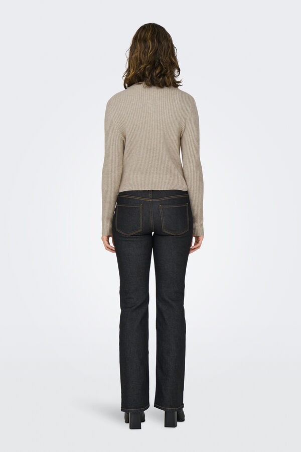 Only Gerippte Strickjacke Nude