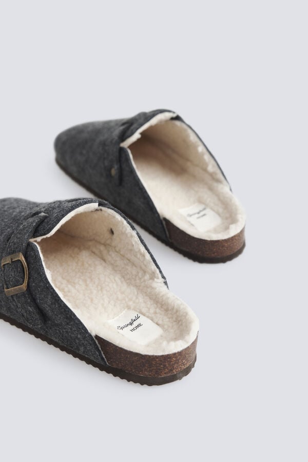 Springfield Felt buckle clogs grey