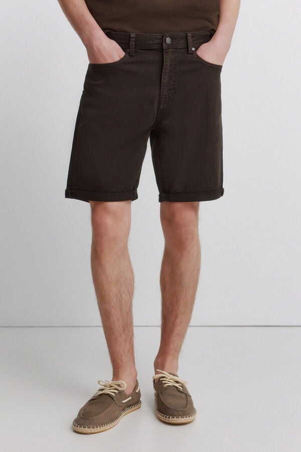 Springfield Washed 5-pocket slim fit Bermuda shorts nude