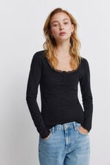 Springfield Lace long sleeve T-shirt black