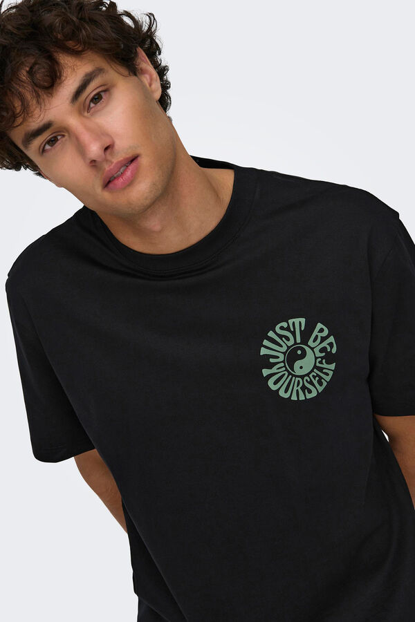 Springfield Organic cotton T-shirt crna