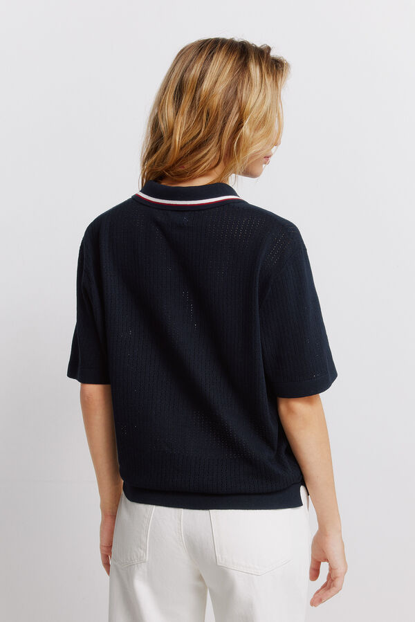 Springfield Jacquard sport polo shirt blue