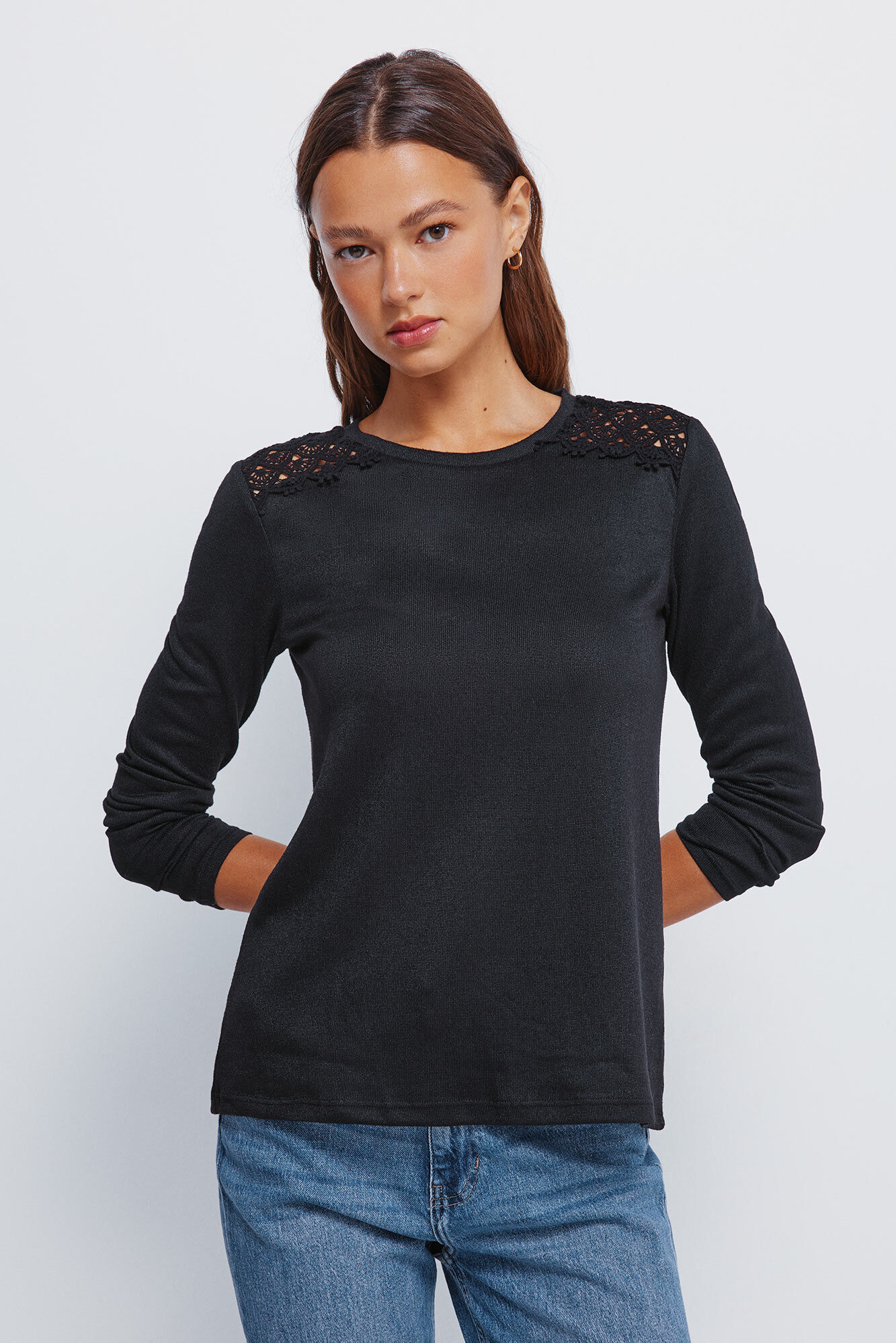 Springfield T-shirt ombro a ombro em crochet