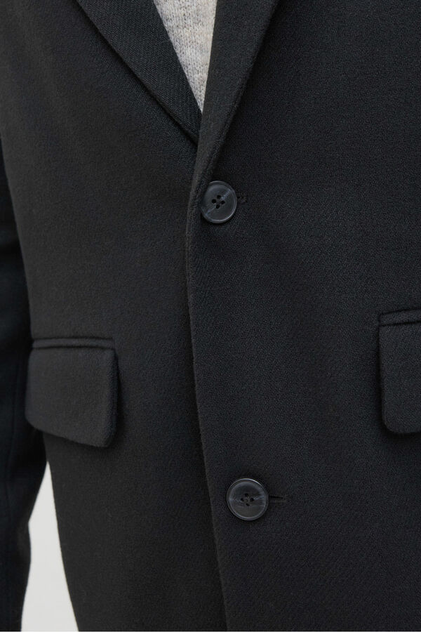 Jack & Jones Sobretudo de gola italiana preto