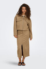 Only Vegan suede midi skirt Braon