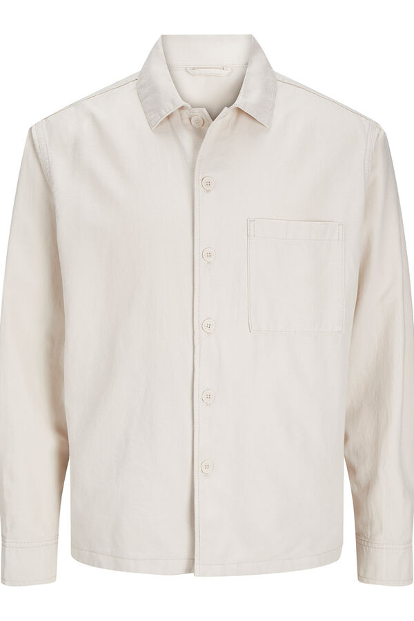 Jack & Jones Sobrecamisa de sarga corte ancho gris