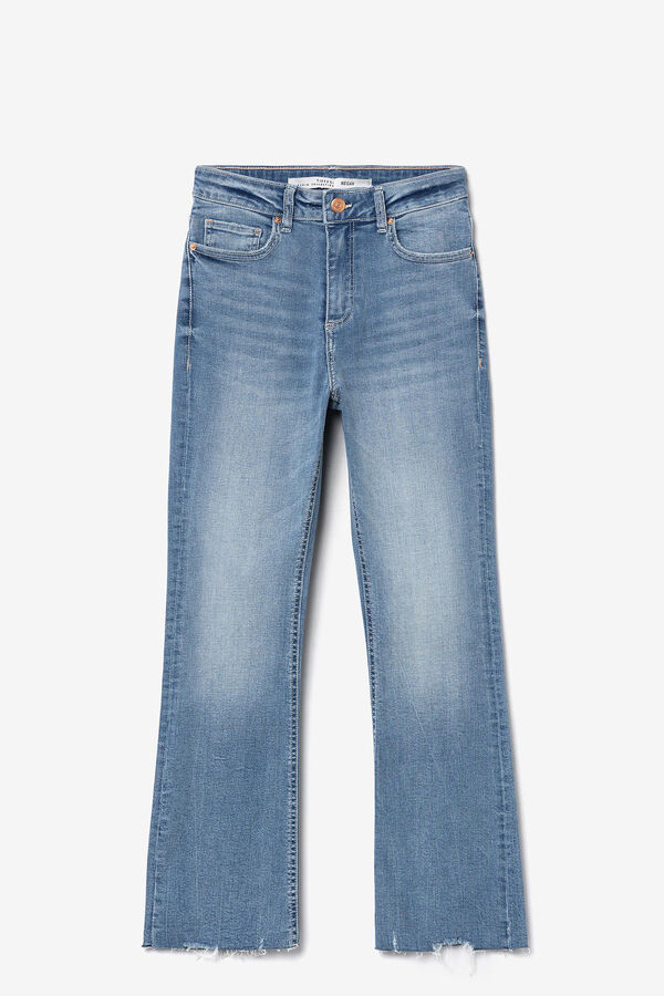 Springfield Jeans Megan Cropped Flare Tiro Alto azul claro