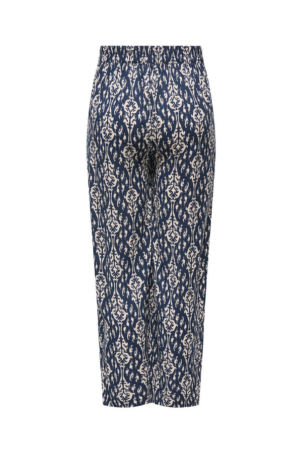 Only Pantal&oacute;n ancho estampado azul