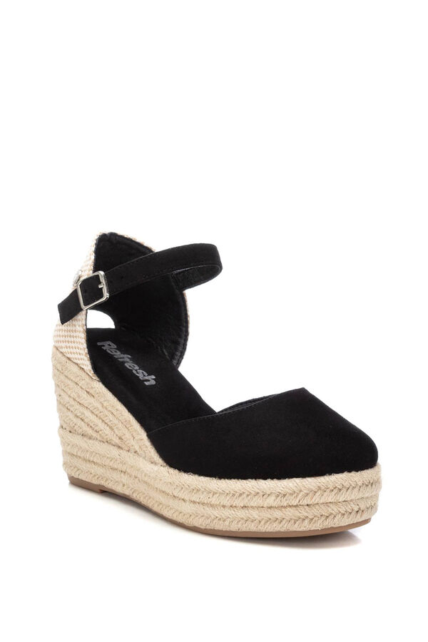Refresh Suede wedge espadrilles black