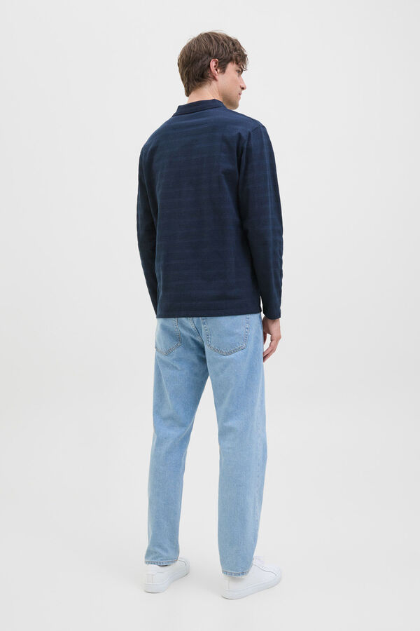 JJ REBEL long sleeve polo shirt blue