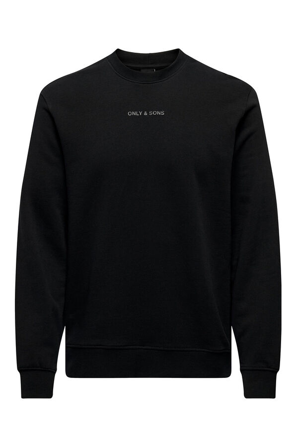 Springfield Sweatshirt básica decote redondo preto