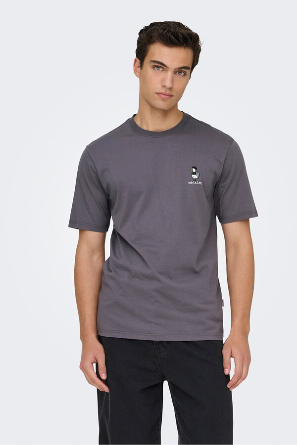 Only & Sons Camiseta manga corta. gris