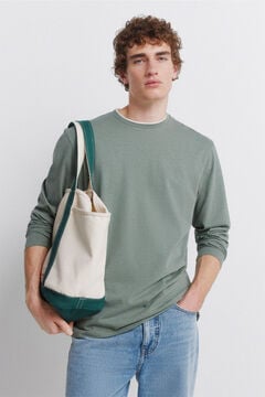 Springfield long sleeve T-shirt with double melange effect