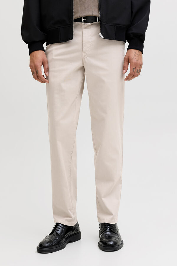 Jack & Jones Pantal&oacute;n chino regular tiro medio gris