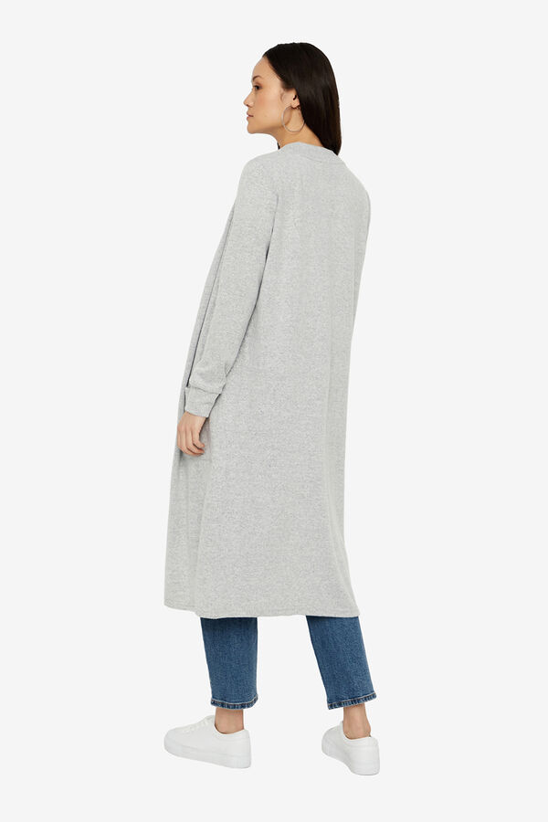 Noisy May C&aacute;rdigan largo fino gris