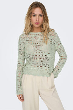 JDY Su&eacute;ter de gola gola redonda com detalhes vazados