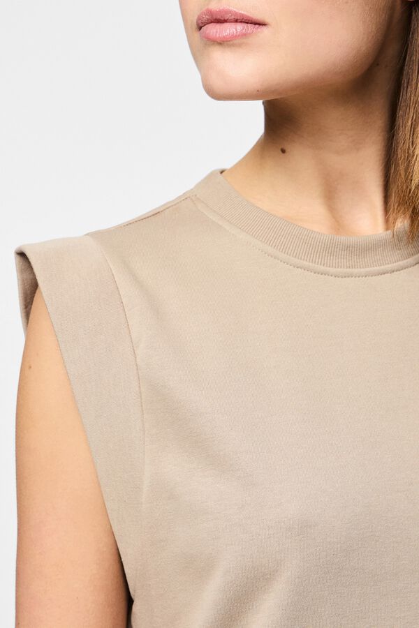 Pieces Cotton long dress brown