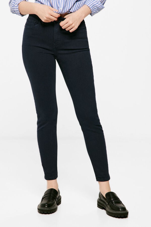 Springfield Slim cropped colour jeans blue