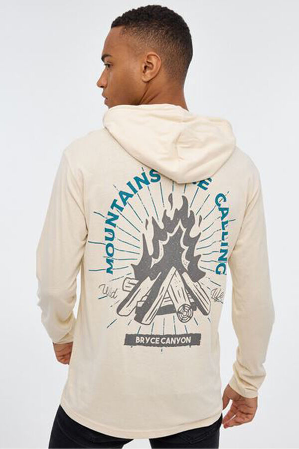 Inside T-shirt com capuz estampado cru