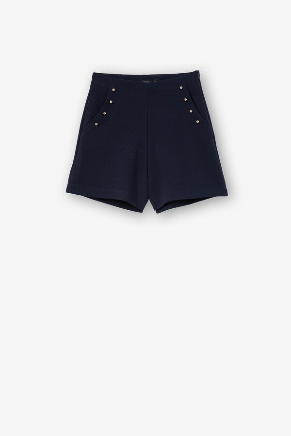 Springfield Bermuda shorts with appliqués tamno plava