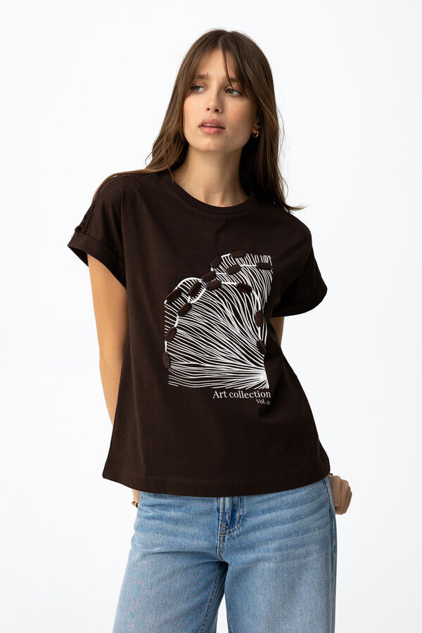 Tiffosi Front print T-shirt nude