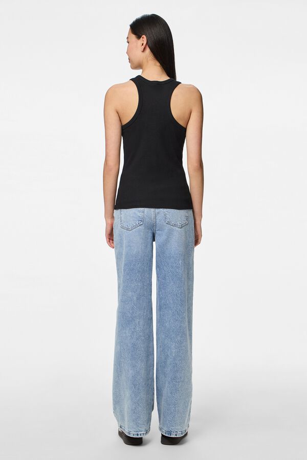 Pieces Camiseta b&aacute;sica tipo nadadora gris