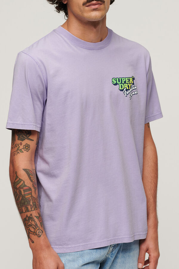 Springfield Locker geschnittenes T-Shirt Neon Travel lila