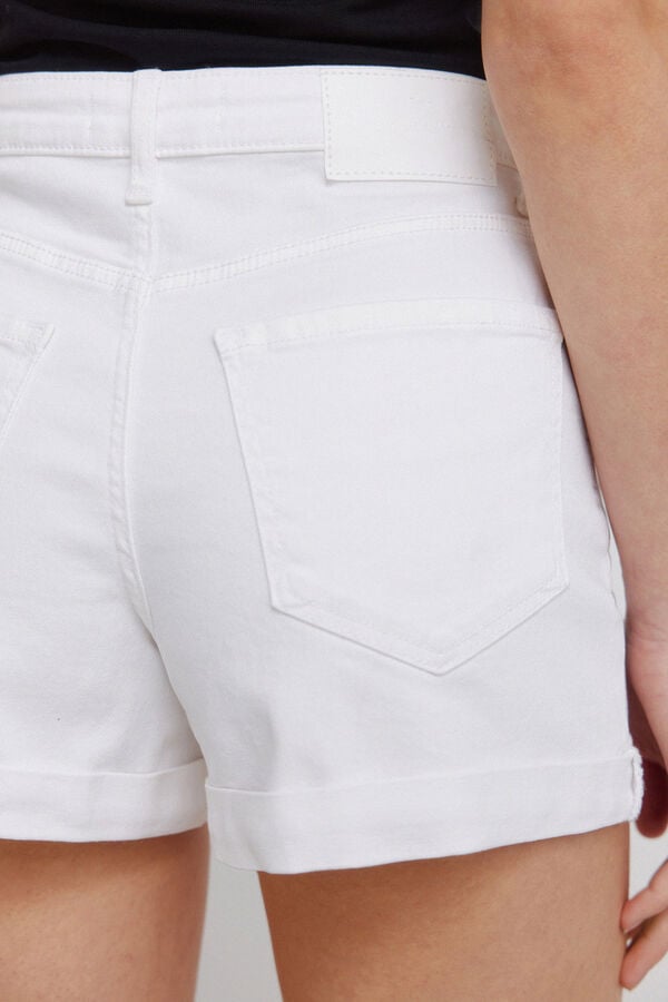 Springfield Short mid-rise jeans white