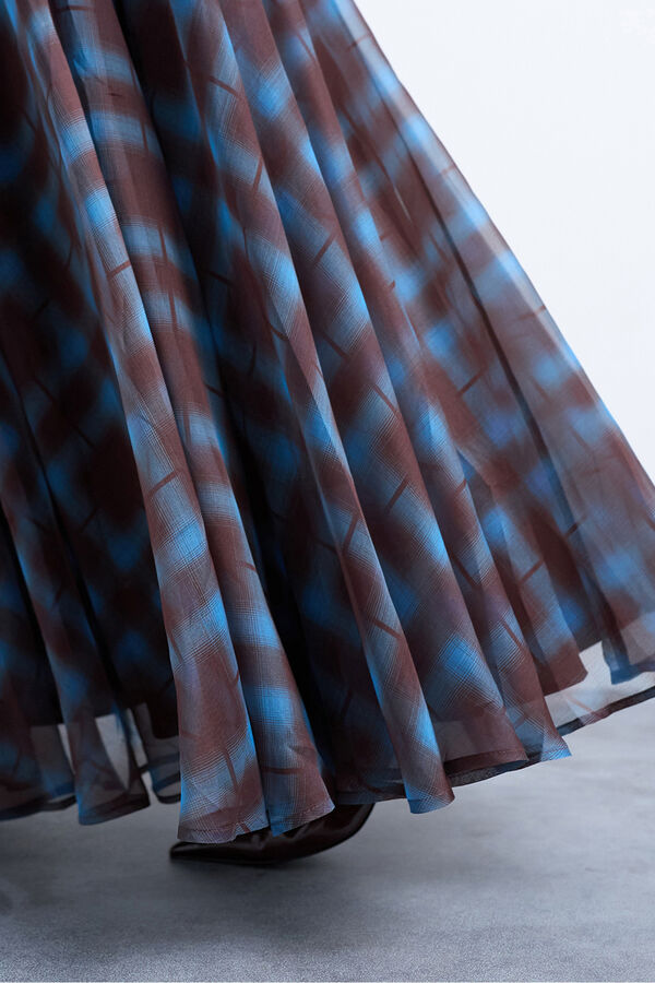 Topshop Falda larga a cuadros negro