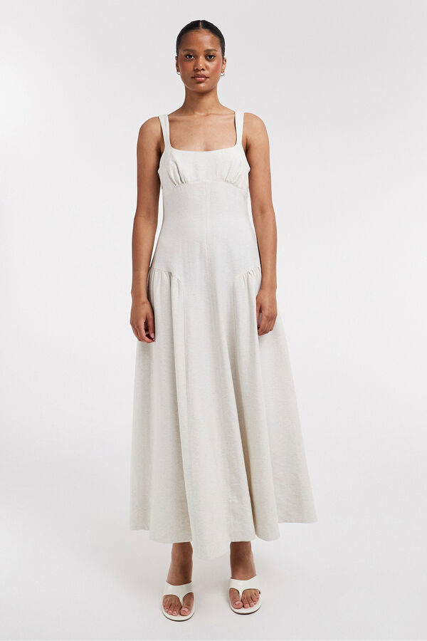 Topshop Long strap dress nude