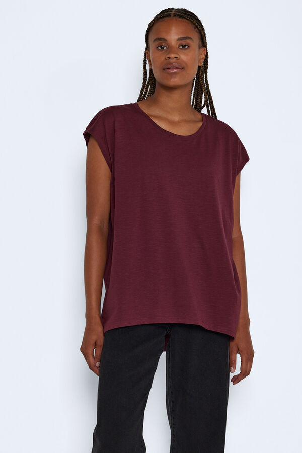 Noisy May Short sleeve round neck T-shirt pink