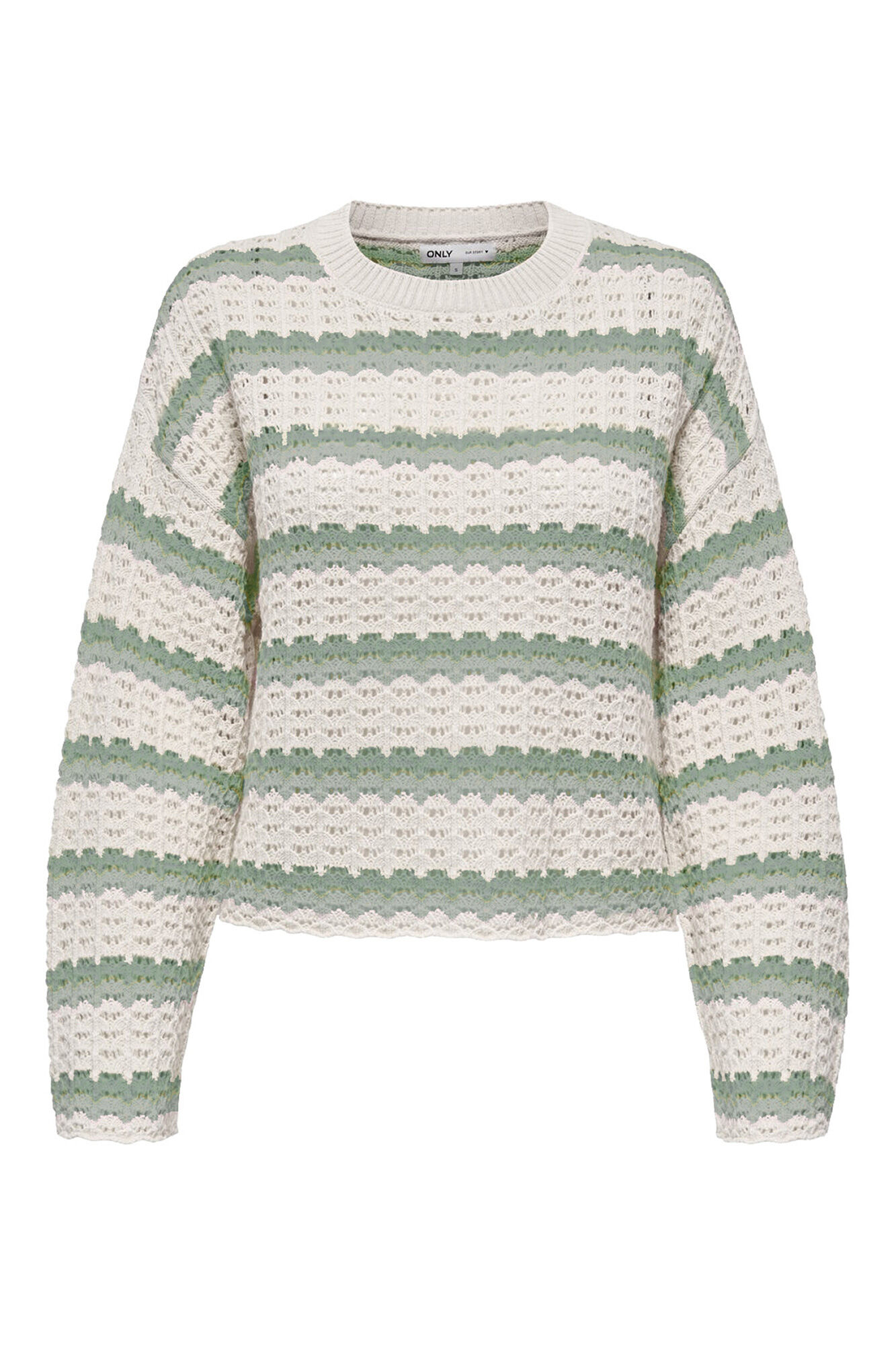Only lang&auml;rmelig Lochmusterpullover