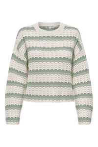 Only lang&auml;rmelig Lochmusterpullover