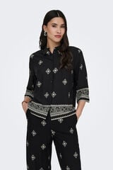 JDY Camisa manga ancha 3/4 negro