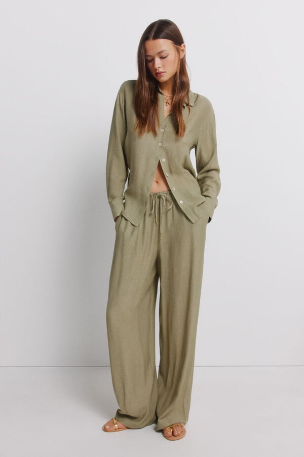 Springfield Wide long trousers beige