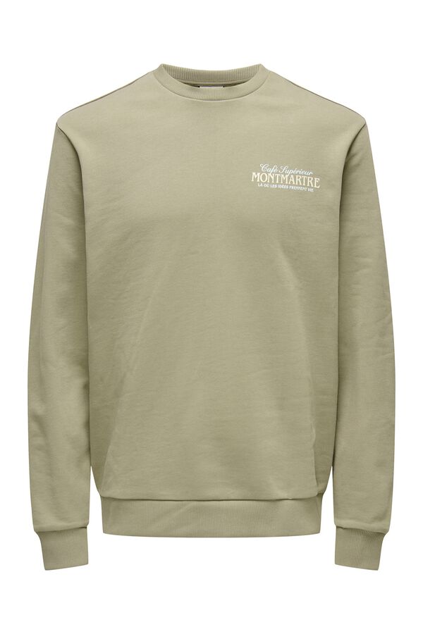 Only & Sons Sudadera cuello redondo beige