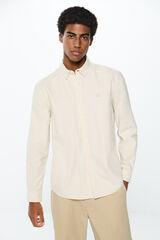 Springfield Striped Oxford shirt camel