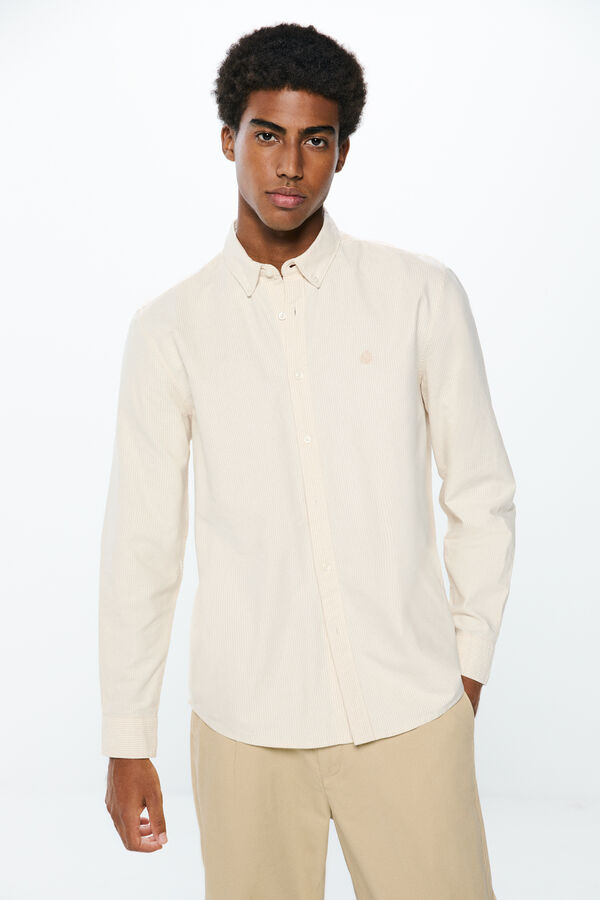 Springfield Camisa oxford riscas camel