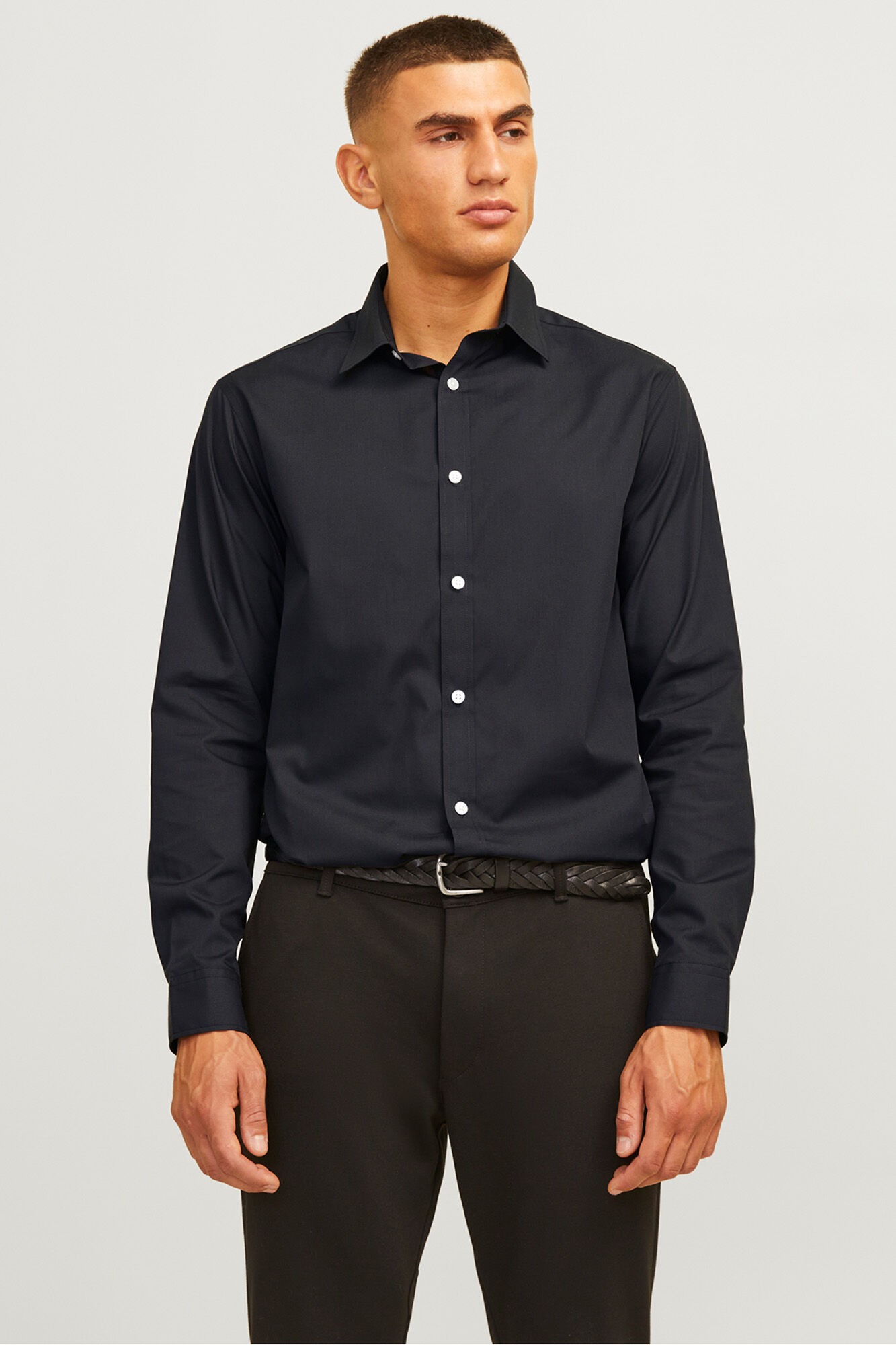 JJ REBEL Camisa formal slim fit sarga