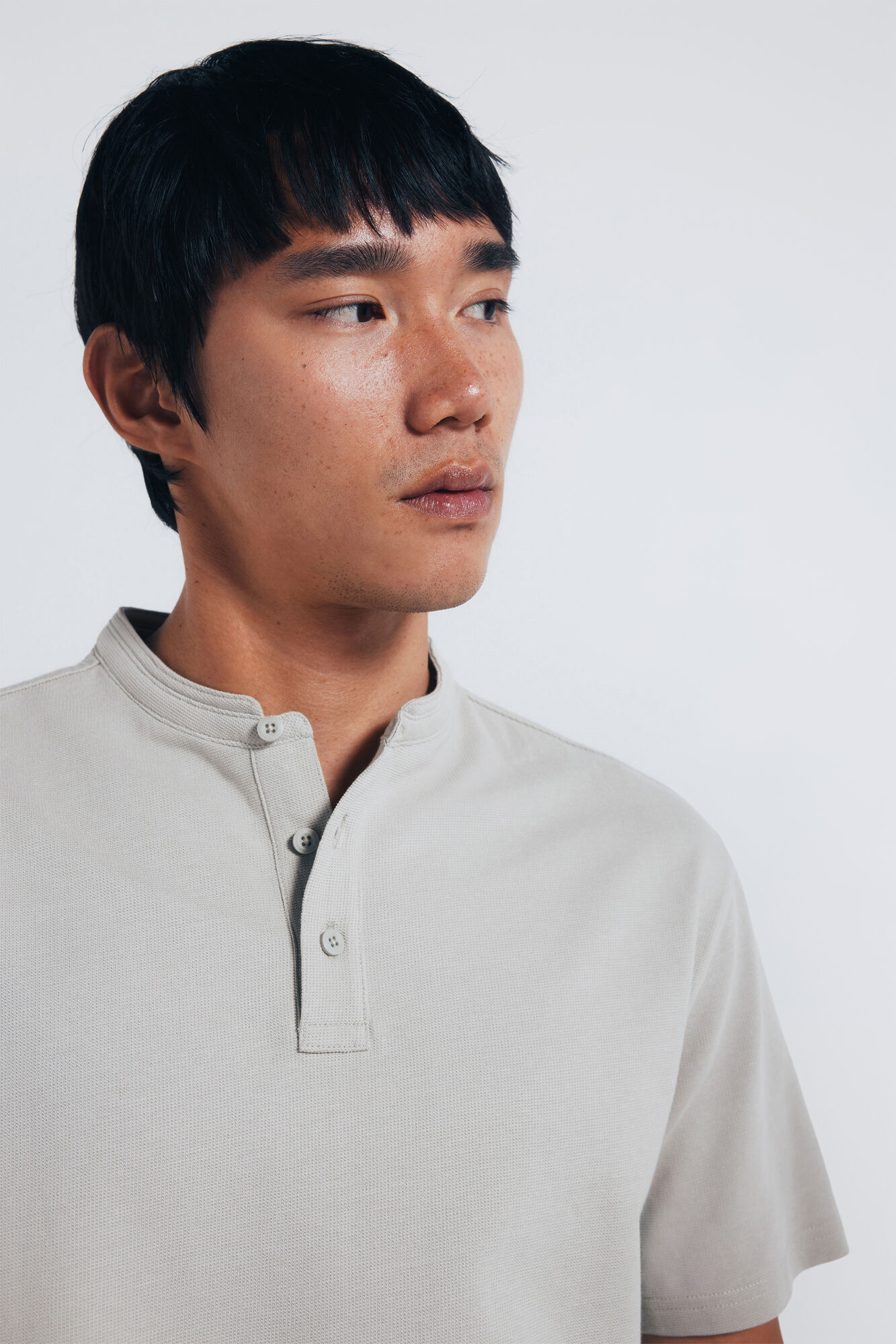 Springfield Regular fit mandarin collar piqu&eacute; polo shirt