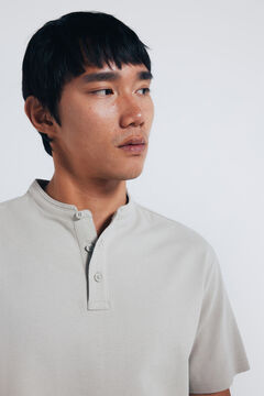Springfield Regular fit mandarin collar piqu&eacute; polo shirt