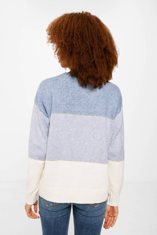 Springfield Vuneni pulover s blokovima boja i metaliziranim nitima plava