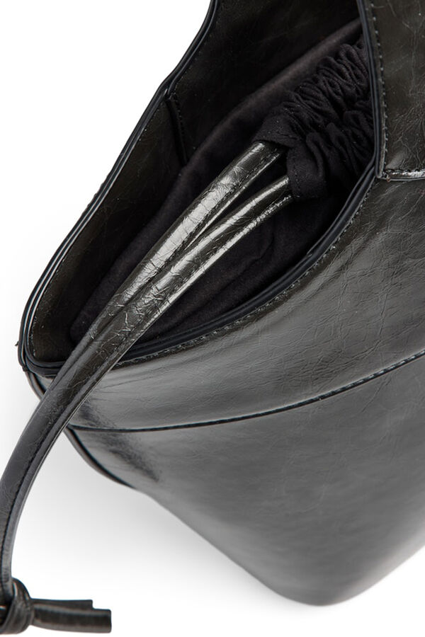 Pieces Medium Square Handle Bag Crna