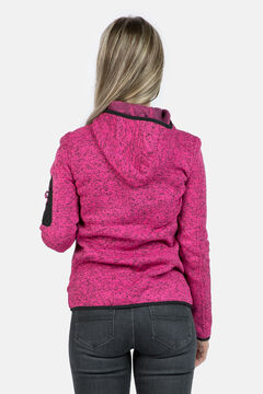 Springfield Hooded knitted fleece jacket piros