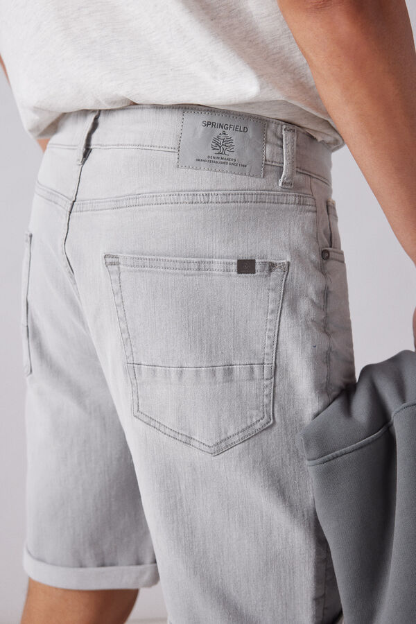 Springfield Bermuda Jeans Slim Fit Grau grau