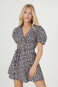 Springfield Floral dress with short sleeve natural